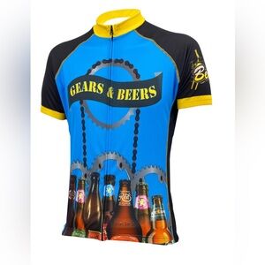 Gears & Beers Cycling Jersey Sz Medium